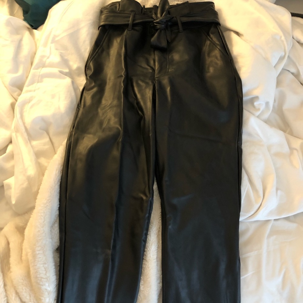 Vegan Leather Paperbag Pants